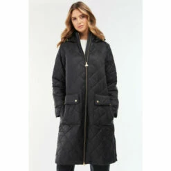 Barbour International Barbour® International Lightweight Longline Quilted Ecosse Jacket Khaki Green