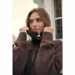 Barbour International Chenille Zip Neck Romana Brown Jumper -Barbour International Shop unnamed file 1448