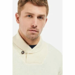 Barbour International Barbour® White Shawl Neck Knit Jumper 5 Barbour International Barbour® White Shawl Neck Knit Jumper -Barbour International Shop unnamed file 1467