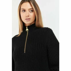 Barbour International Chunky Knit Zip Neck Gardia Black Jumper -Barbour International Shop unnamed file 1493