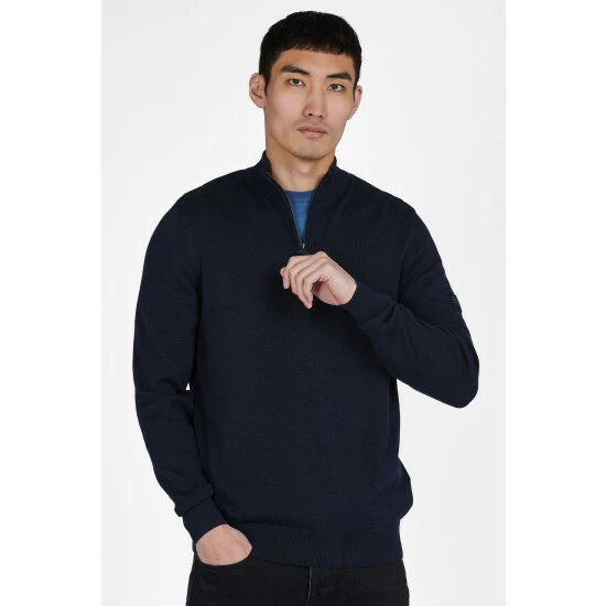 unnamed-file-1497.jpg Barbour International Barbour® International Blue Cotton Half Zip Knit Sweater -Barbour International Shop unnamed file 1497
