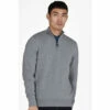 Barbour International Barbour® International Grey Cotton Half Zip Knit Sweater