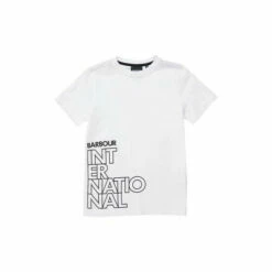 Barbour International Barbour® International Boys Outline Logo White T-Shirt -Barbour International Shop unnamed file 1691