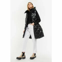 Barbour International Barbour® International Platinum Diamond Quilt Longline Belted Rhodium Black Gilet -Barbour International Shop unnamed file 1783