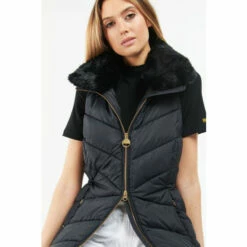 Barbour International Fur Trim Santa Black Gilet -Barbour International Shop unnamed file 1826