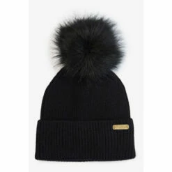 Barbour International Barbour® International Girls Mallory Black Pom Beanie