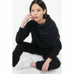 Barbour International Barbour® International Metallic Logo Cayman Hoodie Black