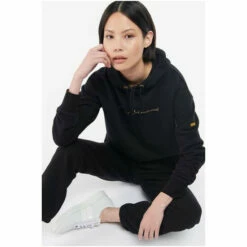 Barbour International Barbour® International Metallic Logo Cayman Hoodie Black -Barbour International Shop unnamed file 2018