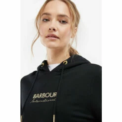 Barbour International Barbour® International Longline Romana Metallic Logo Hoodie Green -Barbour International Shop unnamed file 2022