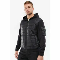 Barbour International Barbour® International Black Baffle Puffer Zip Hoodie