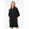 Barbour International Zip Neck Volante Black Jumper Dress