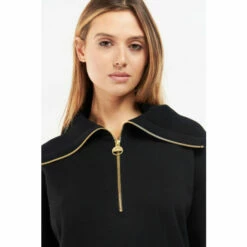 Barbour International Zip Neck Volante Black Jumper Dress -Barbour International Shop unnamed file 2164