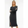 Barbour International Barbour&#174; International Stretch Button Detail Santa Rosa Black Midi Dress