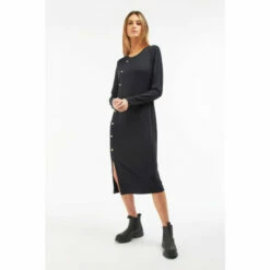 Barbour International Barbour® International Stretch Button Detail Santa Rosa Black Midi Dress -Barbour International Shop unnamed file 2193