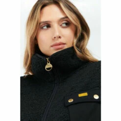 Barbour International Teddy Fur Monaco Zip Through Black Fleece -Barbour International Shop unnamed file 2391