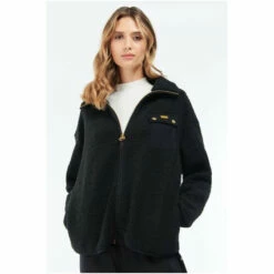 Barbour International Teddy Fur Monaco Zip Through Black Fleece -Barbour International Shop unnamed file 2394