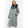 Barbour International Barbour® International Northumberland Platinum Black Check Maxi Padded Coat