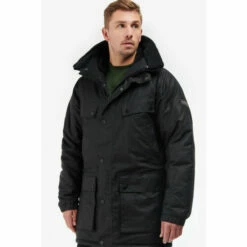 Barbour International Barbour® International Black Duke Waxed Hooded Parka Jacket