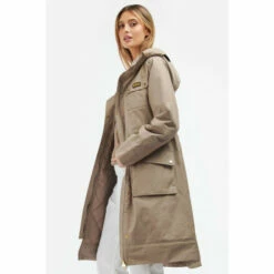 Barbour International Padded Longline Belted Trackline Beige Jacket -Barbour International Shop unnamed file 49