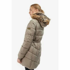 Barbour International Barbour® International Padded Fur Trim Cinched Waist Bahia Jacket Beige -Barbour International Shop unnamed file 572